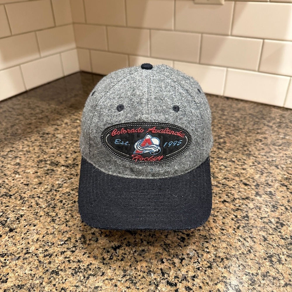 Vtg 90s Colorado Avalanche Sports Specialties Strap back Hat NHL Wool Blend Cap